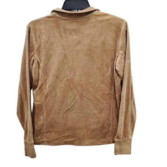 Sport‎ Haley Women's Vintage Tan Beige Velour Full Zip Front Track Jacket Size M - Picture 5 of 5